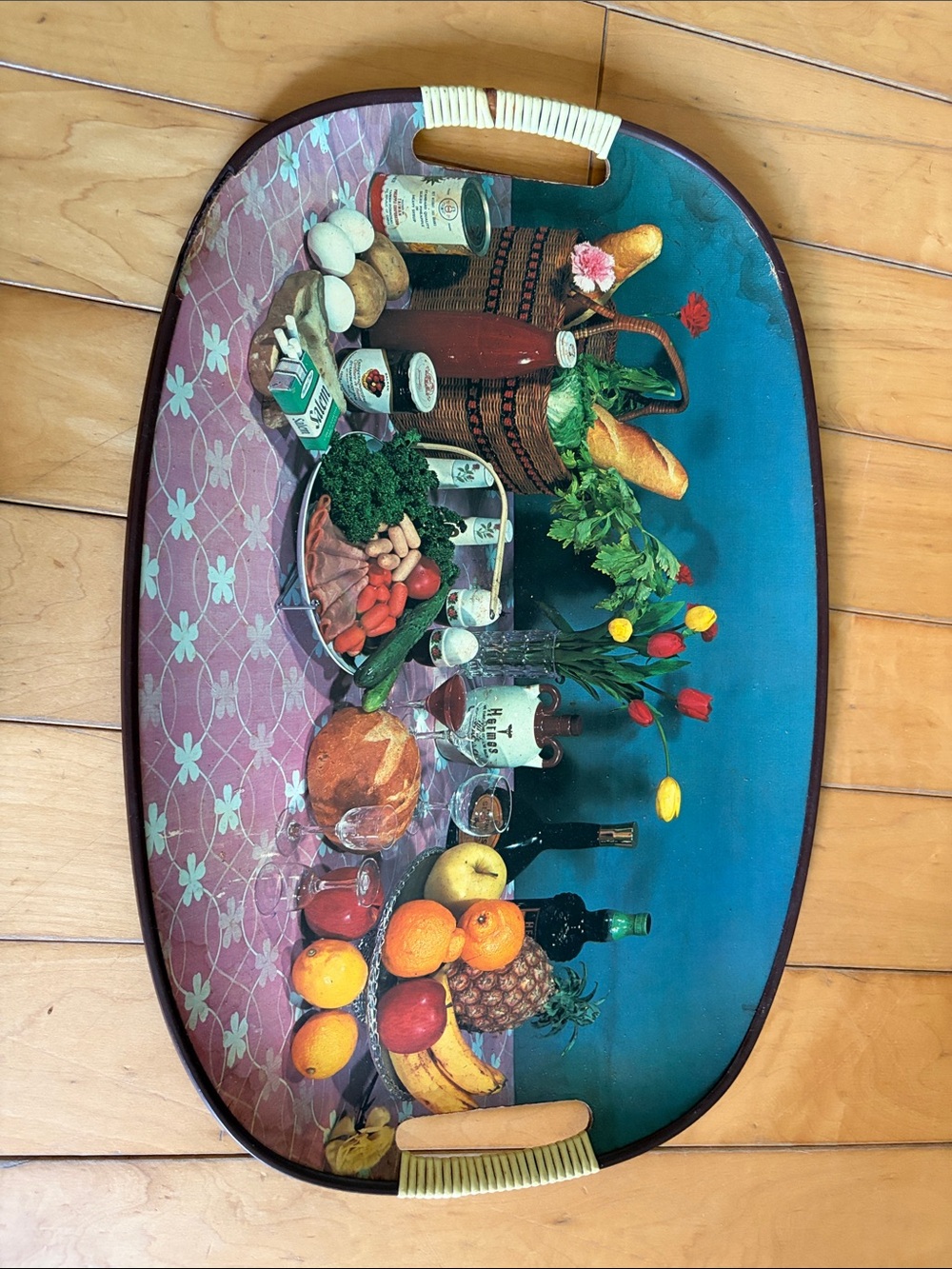 Vintage mid century picnic. Cigarettes and booze shown in photo. Japan